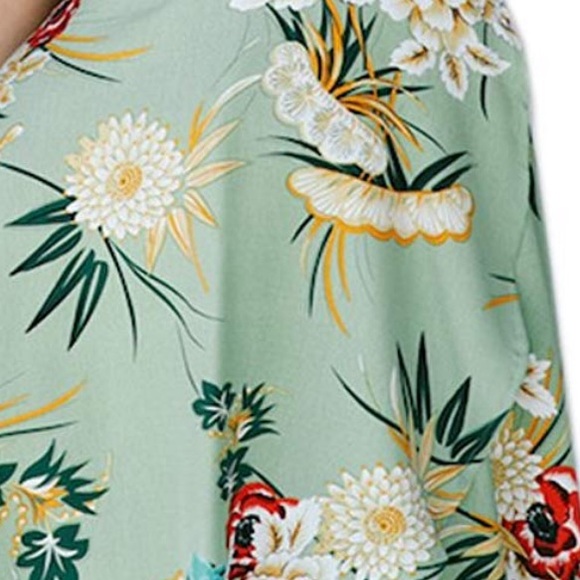 Women’s Green Floral Flow Dress - Picture 6 of 6